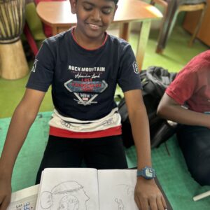 boy with his drawing